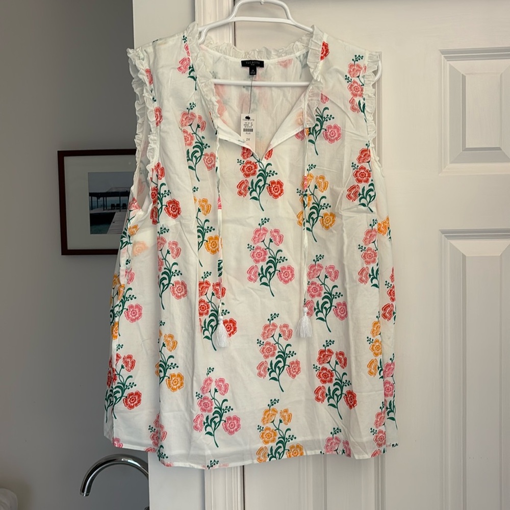 Talbots cotton printed top